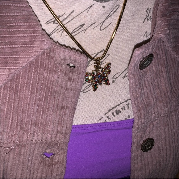 Fashion Nova Dusty Rose Mauve Pink Corduroy Button Up Jacket - Picture 4 of 10